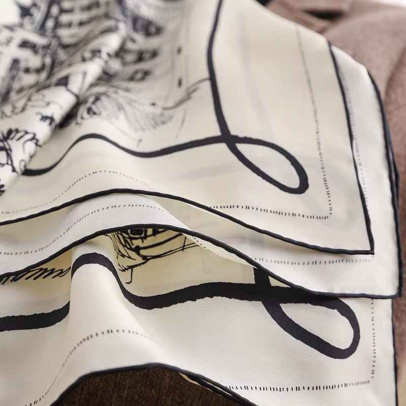 Foulard en soie sergé 90CM