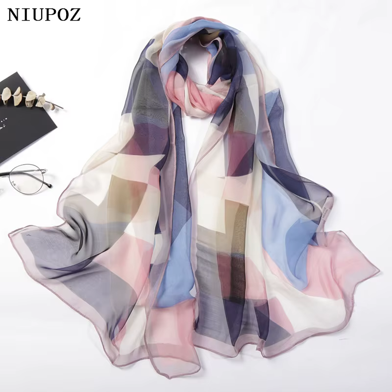 Foulard géométrique coloré pour femmes