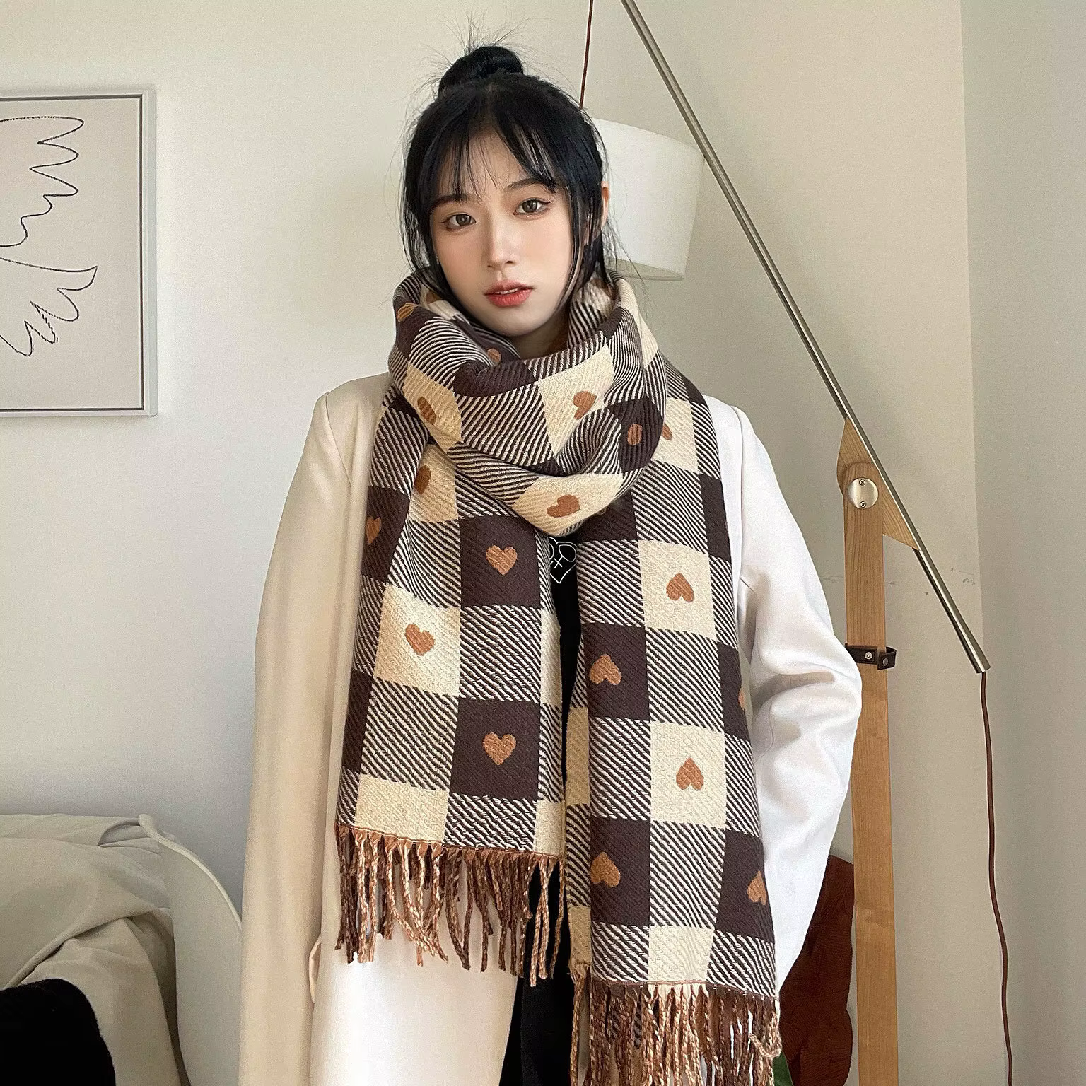 2025 luxe hiver cachemire écharpe femmes nouveau Design chaud Pashmina longs gland foulards femme imprimé châle épais Foulard Bufanda