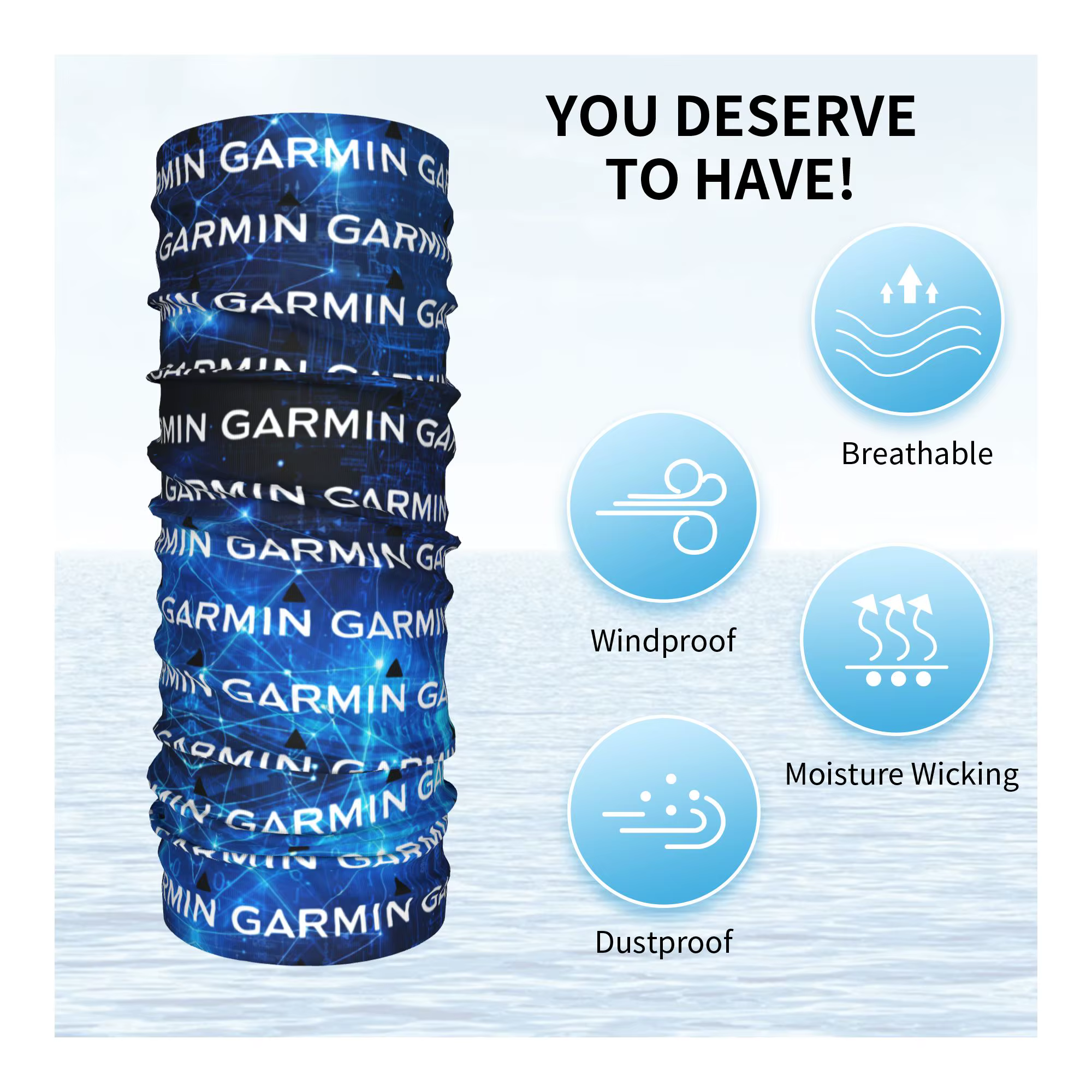 Guêtre de cou personnalisée G-GARMIN-S pour hommes et femmes