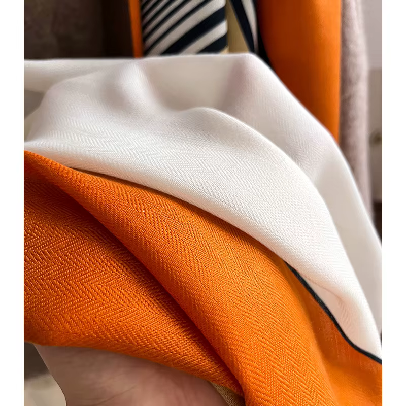 Marque de luxe écharpe laine coton châle dame Wrap grand Pashmina Hijab bandeau foulards automne hiver Bufanda Foulard plage étoles