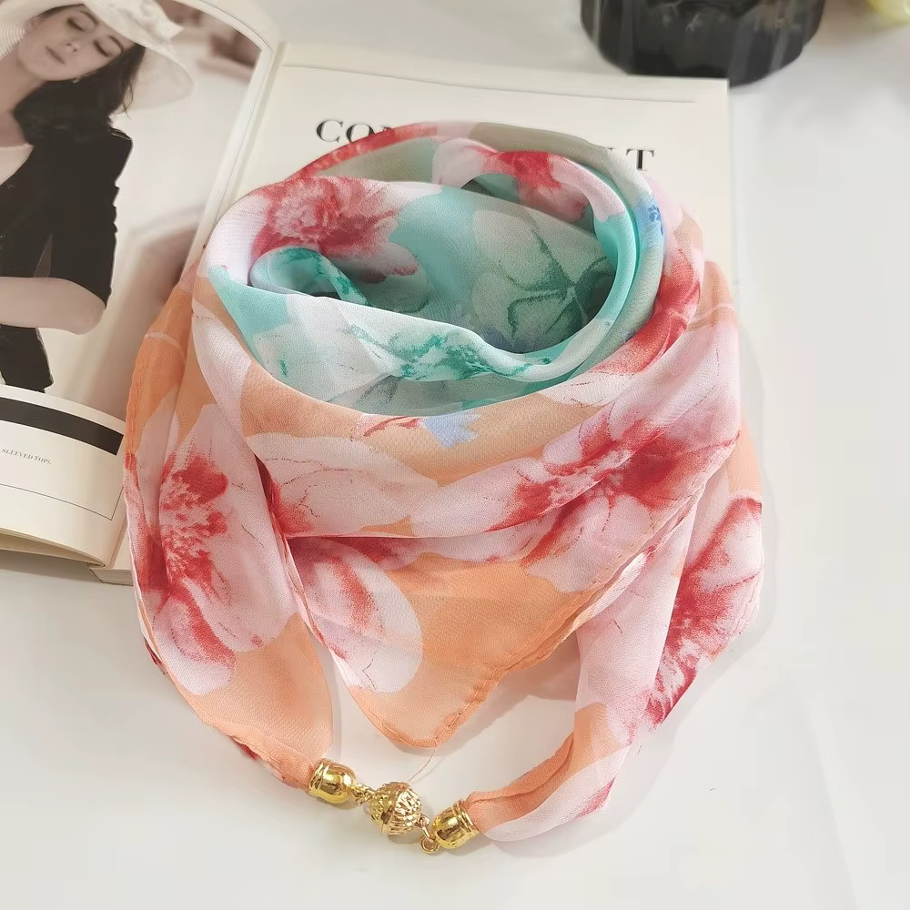 Écharpe de luxe en soie imprimée anti-UV, petit foulard carré pour femme