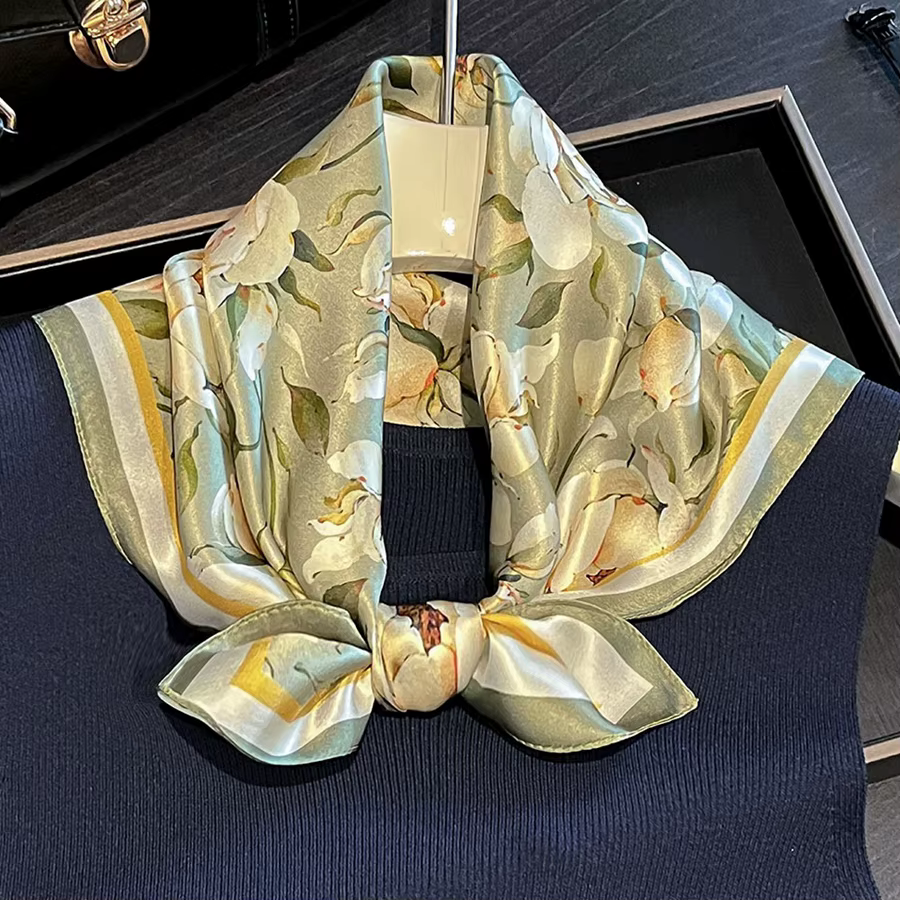 Foulard pour cheveux 100% soie naturelle véritable pour femmes