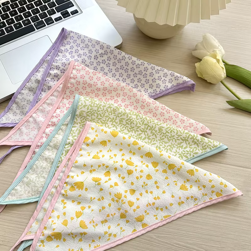 Écharpe femme nouveau rose fraise mignon fille tricoté foulard bandeau triangulaire polyvalent mince