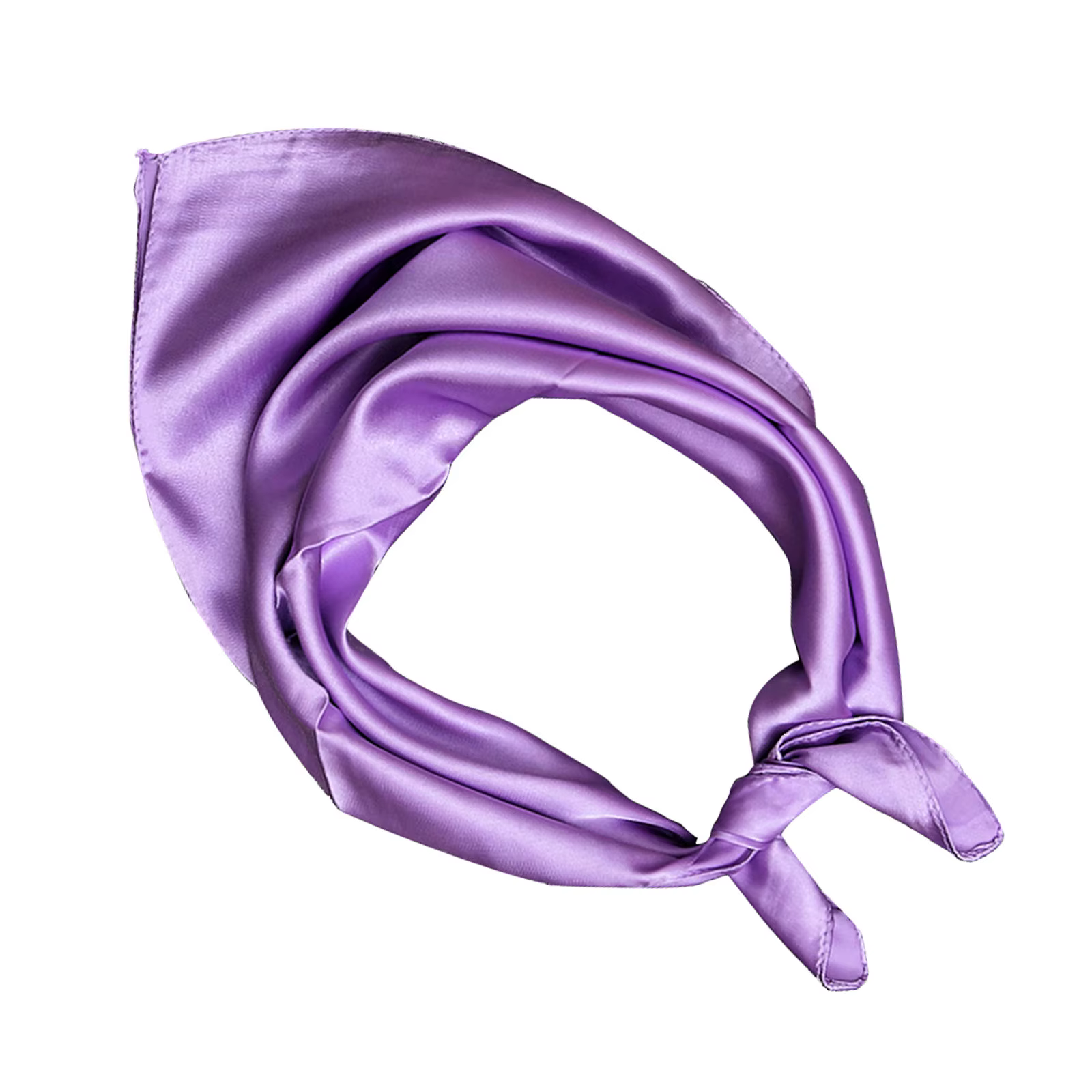 Écharpe en soie unie violet clair pour femme