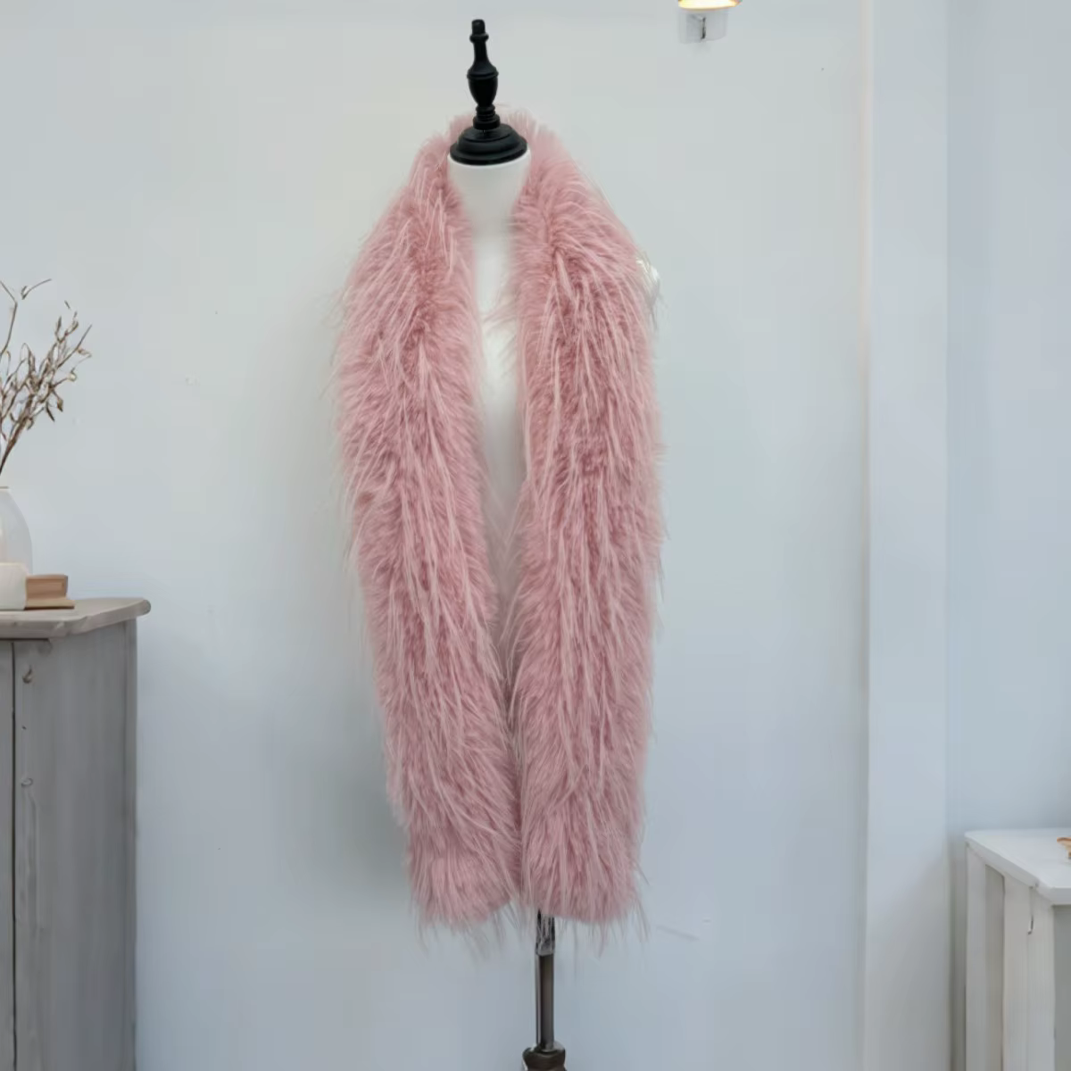 Écharpe pour femme style fausse plume de dinde