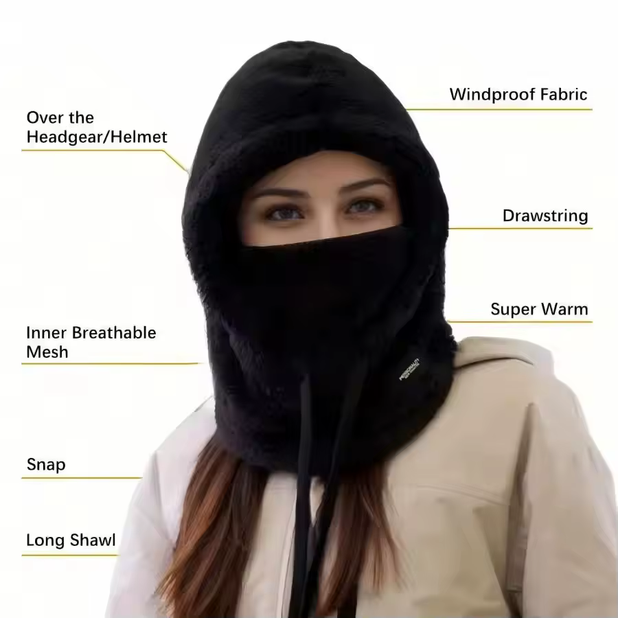 Cagoule thermique chaude coupe-vent