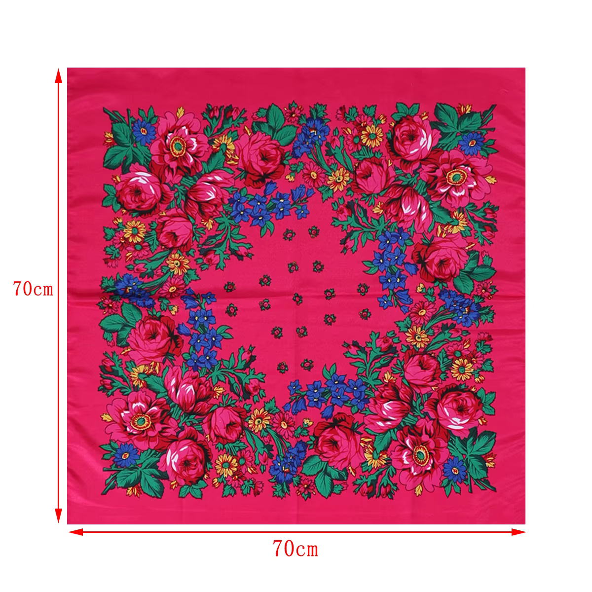 70*70 cm Hijabs pour femme luxe carré rétro imprimé fleuri Foulard tête enveloppement Babushka