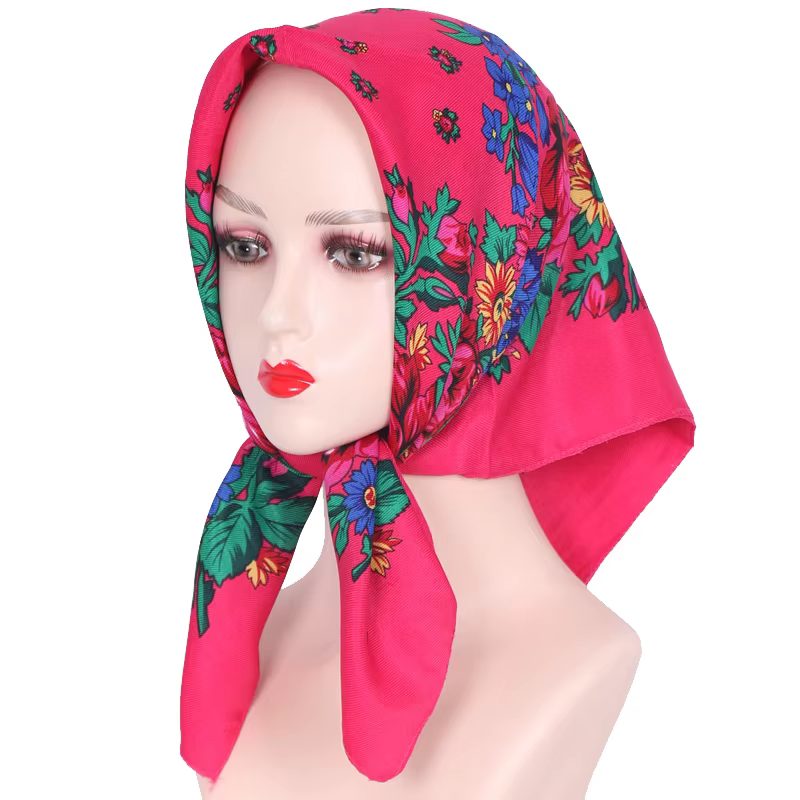 Foulard Carré Rétro à Imprimé Floral pour Femme