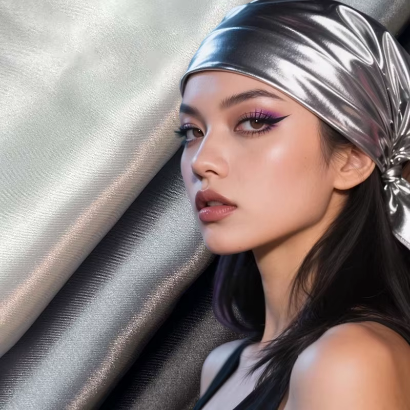 Nouveau Y2K liquide argent cheveux écharpe enveloppement doux polyvalent bandeau Bandanas femmes été Hip Hop Punk carré écharpe cheveux accessoires