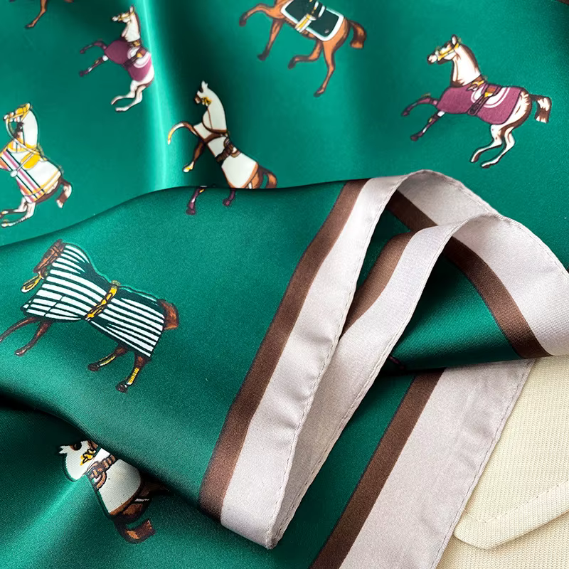 InjBag-Foulard Carré Imprimé pour Femme