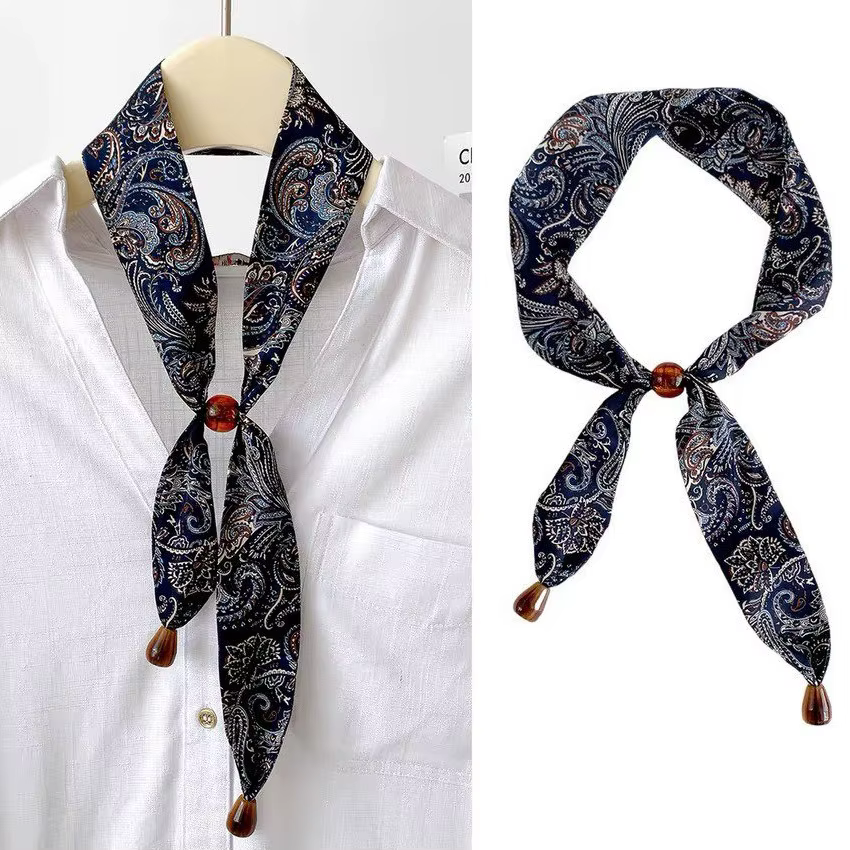 Écharpe étroite de style ethnique vintage pour femmes : légère