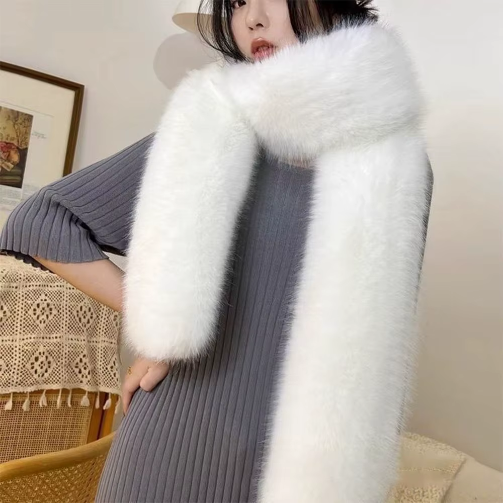 Longue Écharpe en Fausse Fourrure de 180cm