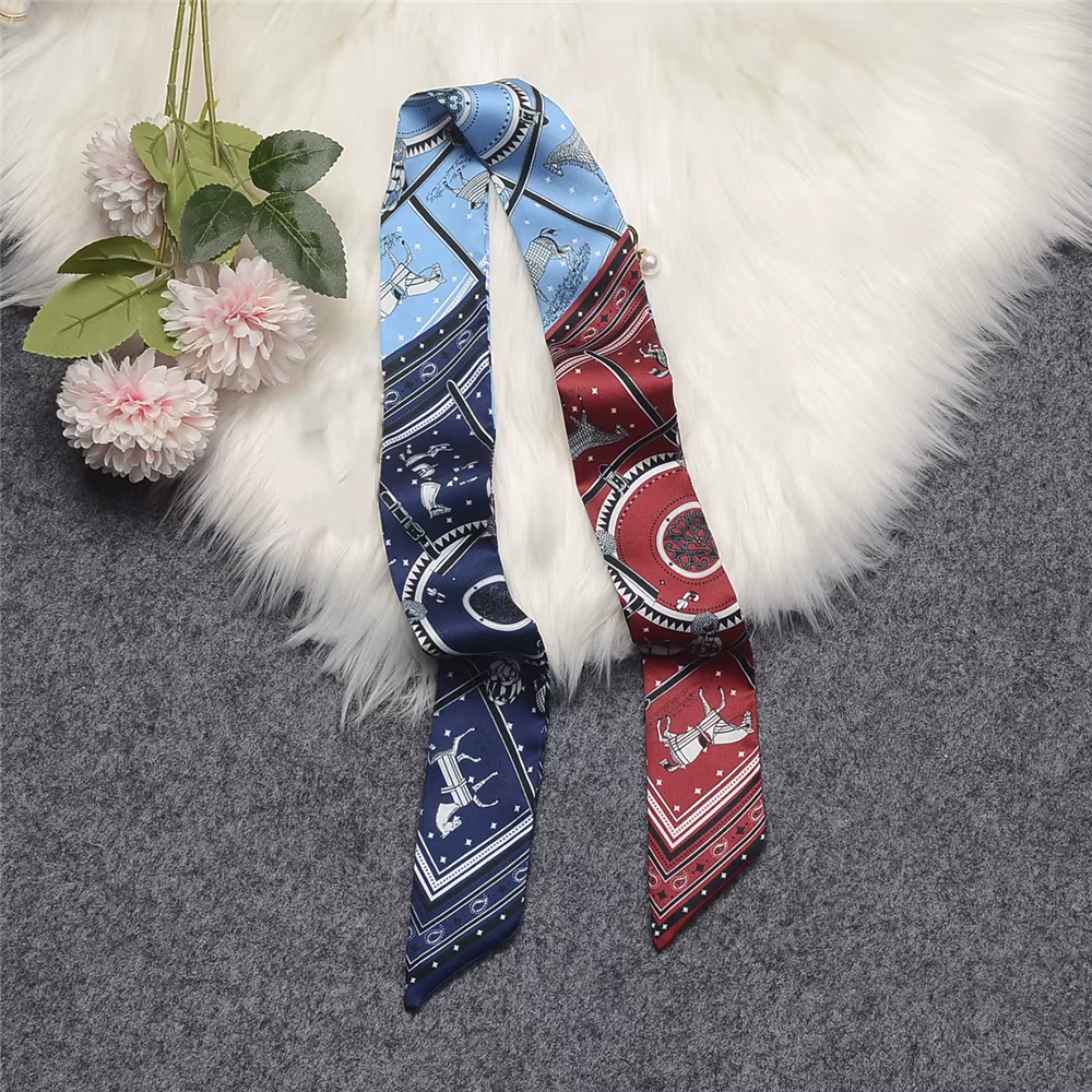 Cape de cheval de luxe marque écharpe Design de mode 100% foulard en soie couvre-chef pour femme sac maigre foulards