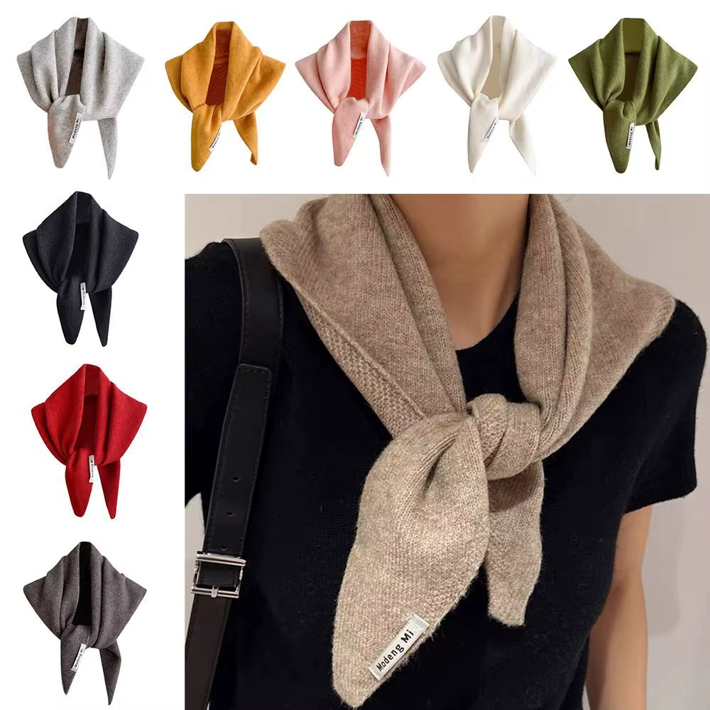 Écharpe Triangulaire en Laine Douce Multifonctionnelle pour Femme