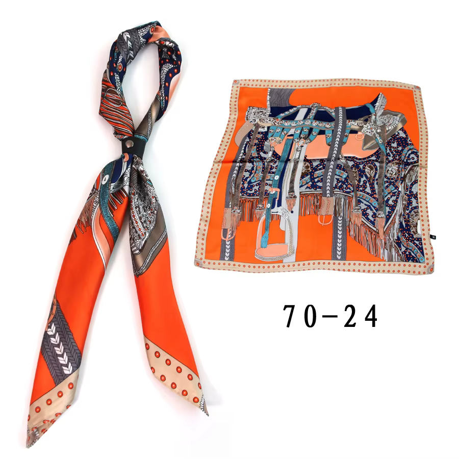 Bouton gratuit 70 écharpe carrée foulard en soie pour hommes Couple à pois rétro artistique mince imprimé costume chemise tout assorti