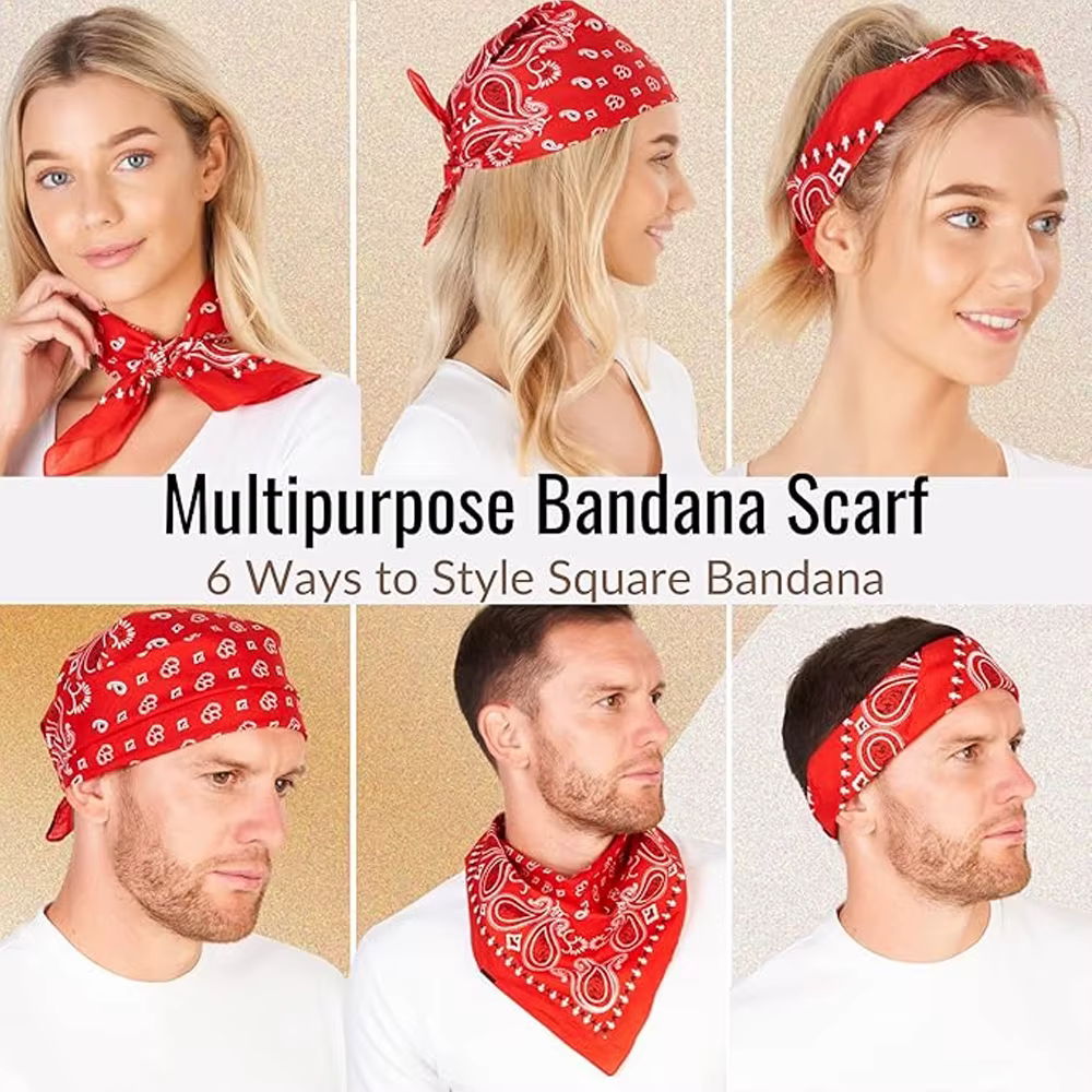 Hip Hop Cowboy Paisley écharpe grand bandana tête