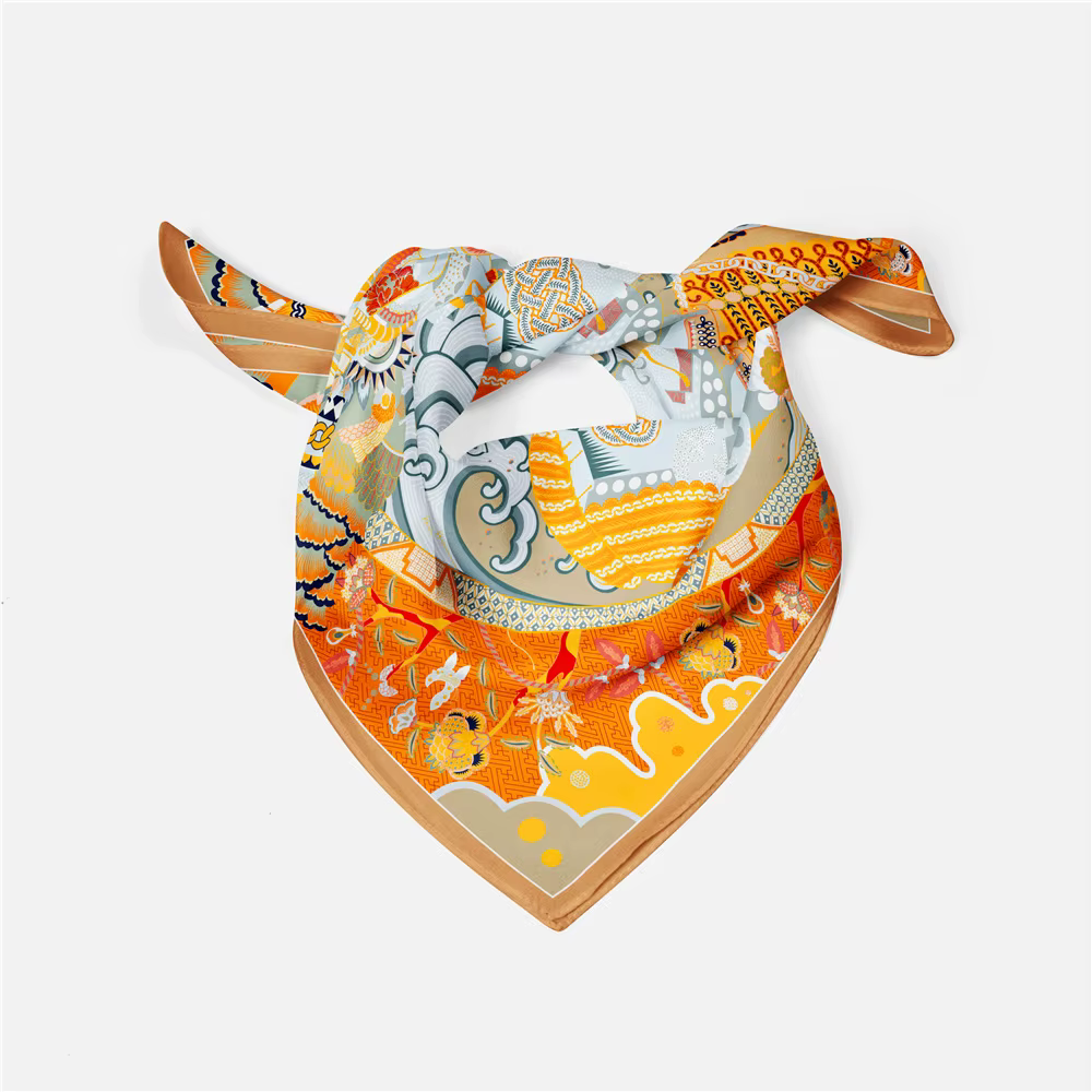 Petit Foulard Carré à Motif Coloré pour Femme