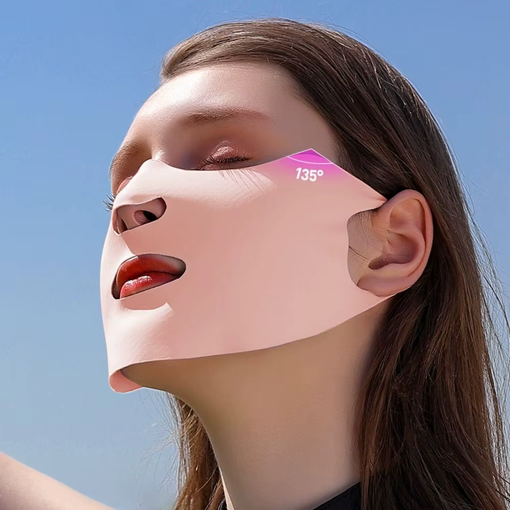 Foulards de visage pour hommes randonnée pour femmes couleur unie en plein air glace soie