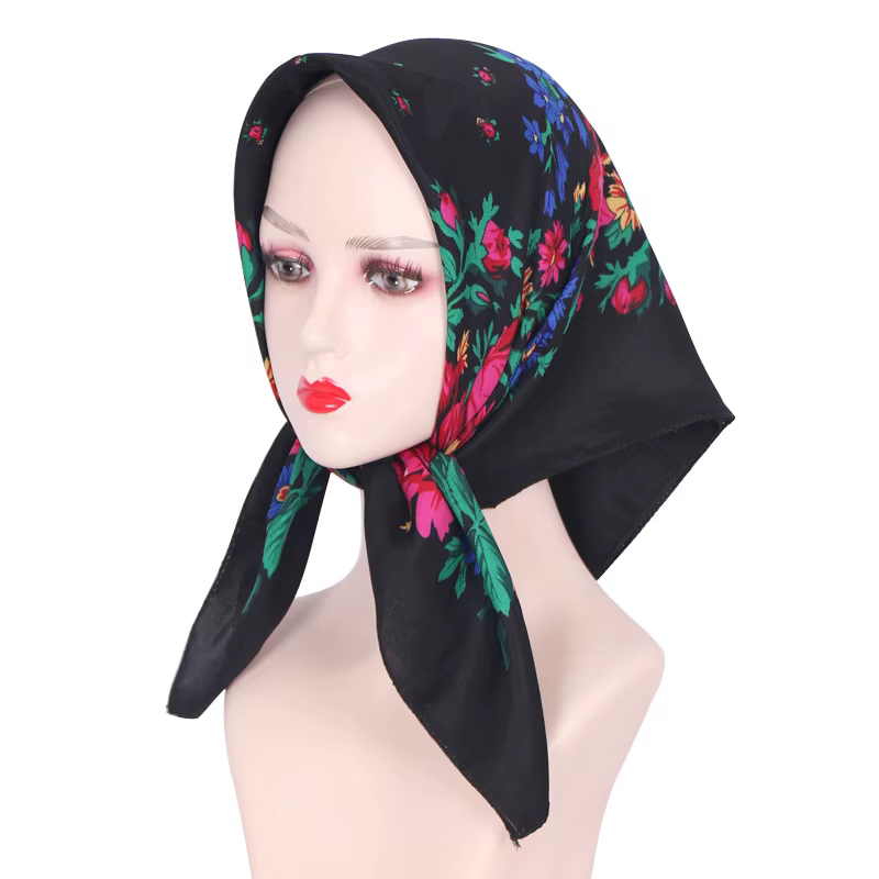 Foulard Carré Rétro à Imprimé Floral pour Femme