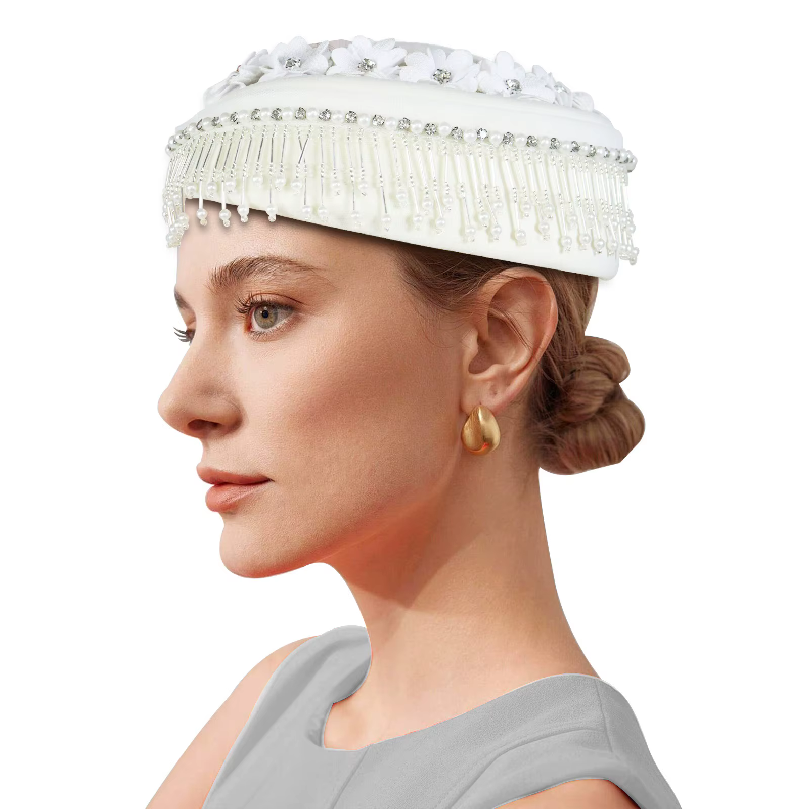 Chapeau Turban en feutre Vintage pour femmes