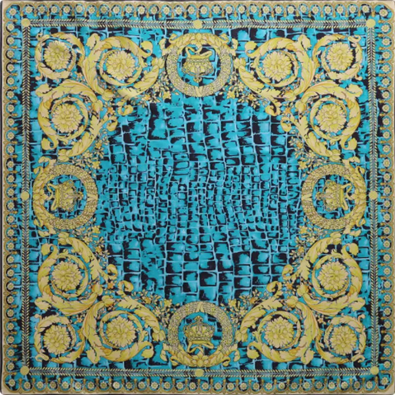 Écharpe en soie à motifs géométriques rétro multicolores