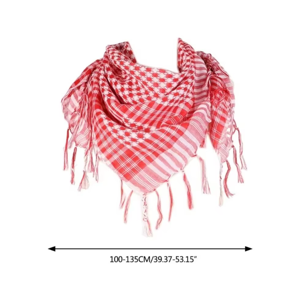 Grand foulard arabe Shemagh avec pompon