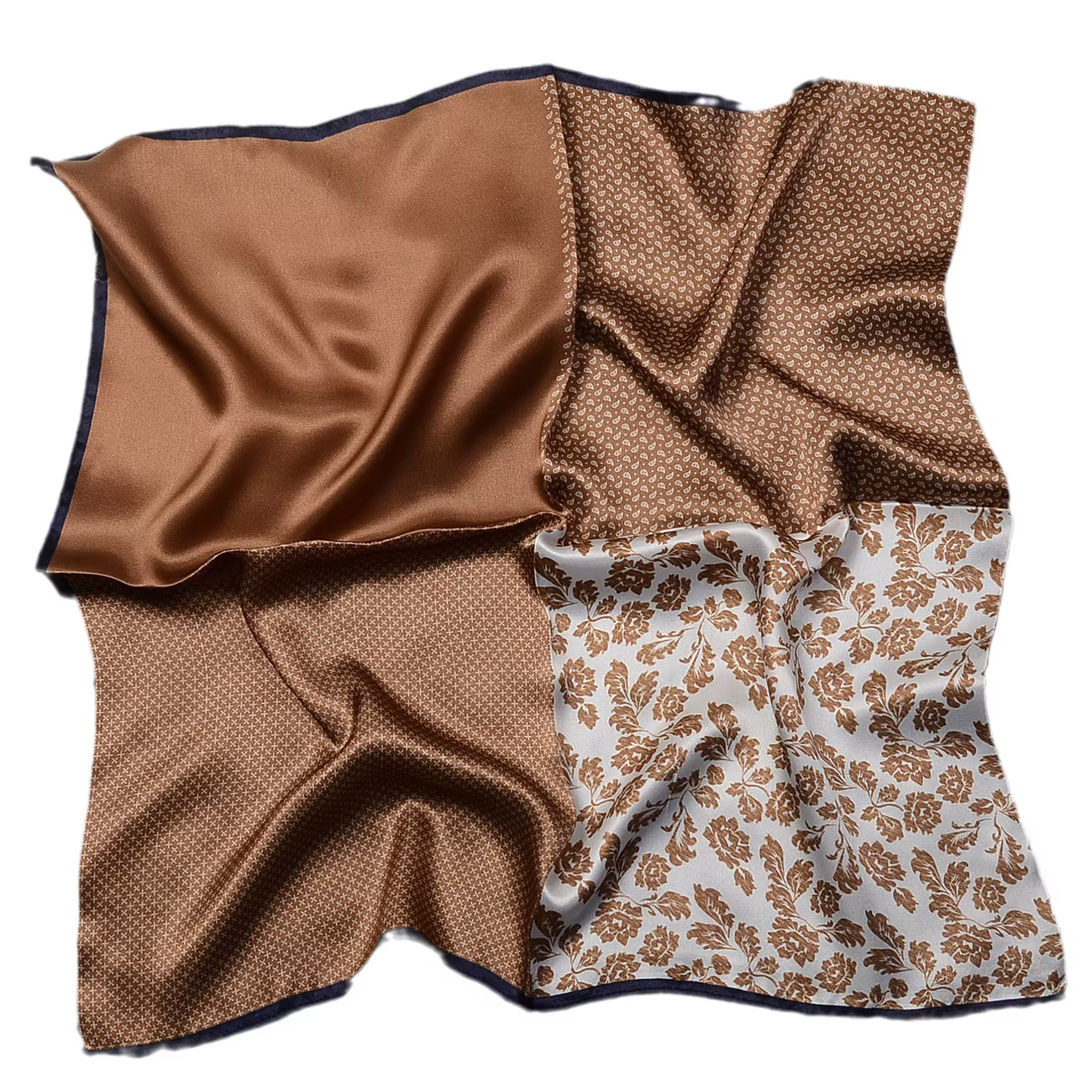 Foulard carré en soie de mûrier pour hommes