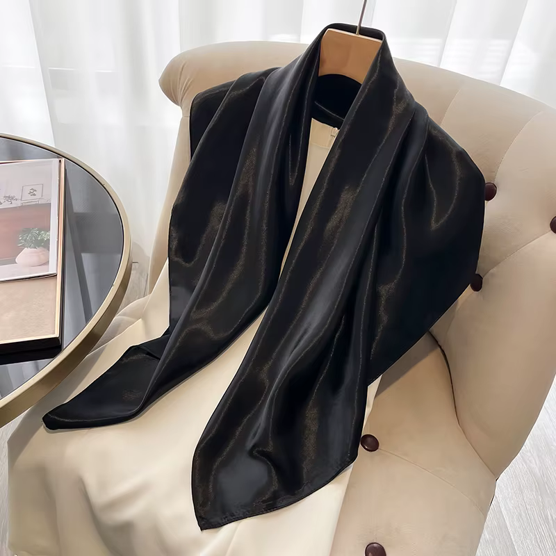 2025 nouvelle couleur unie mode élégant châle carré écharpe pour les femmes été protection solaire Hijab foulard femme enveloppes Bandana