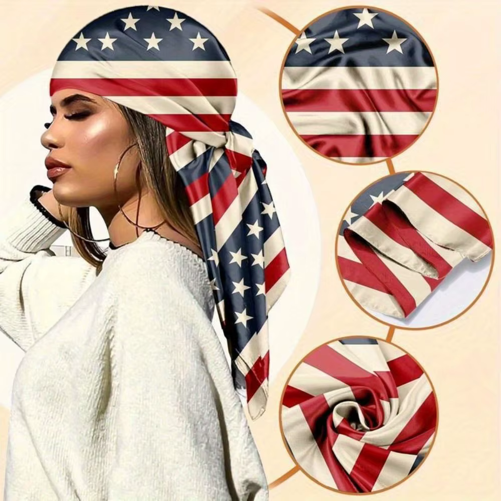 Foulard carré à motif drapeau de Porto Rico