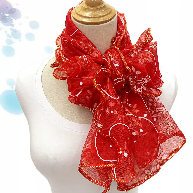 Châle Brodé de Fleurs Dorées pour Femme
