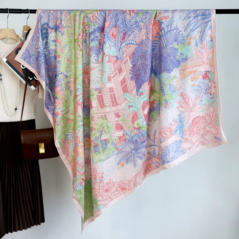 Écharpe en Soie de Mûrier de Luxe Grande Taille