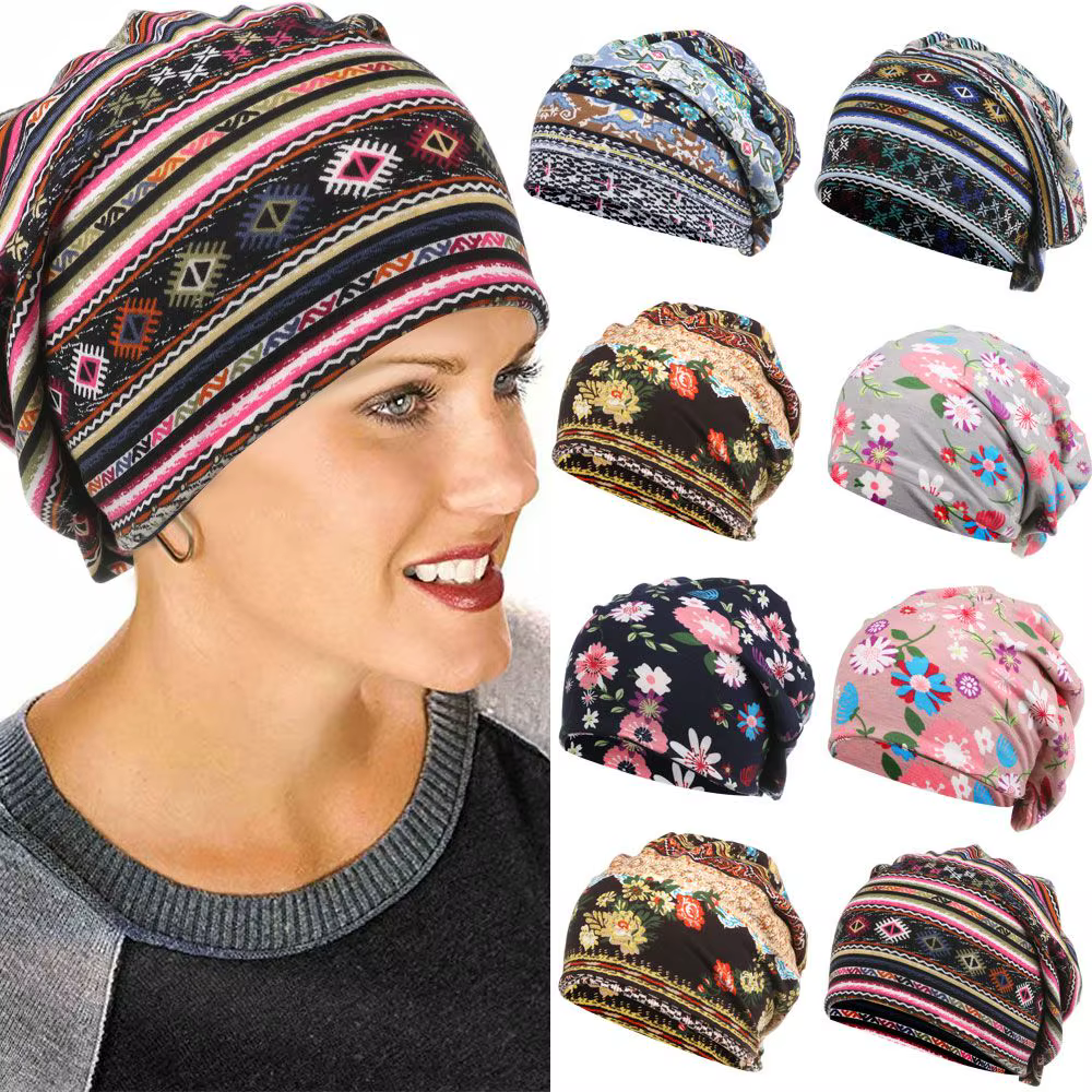 Chemo Caps Femmes Baggy Slouchy Beanie Chapeau Sport Casual Chapeaux Écharpe Snood