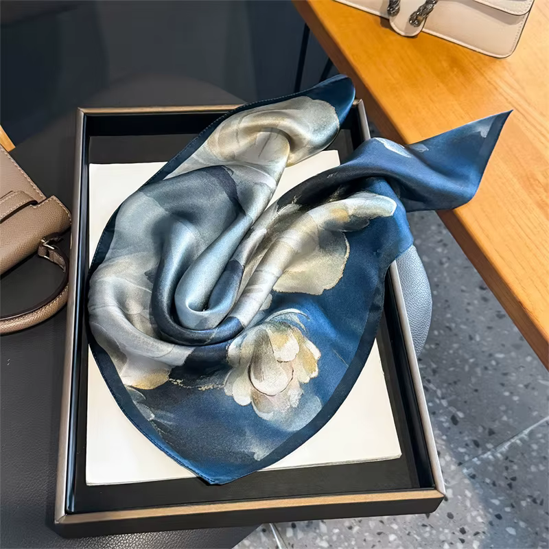 100% naturel soie mûrier écharpe femmes mode cou écharpes bureau dame cheveux Foulard
