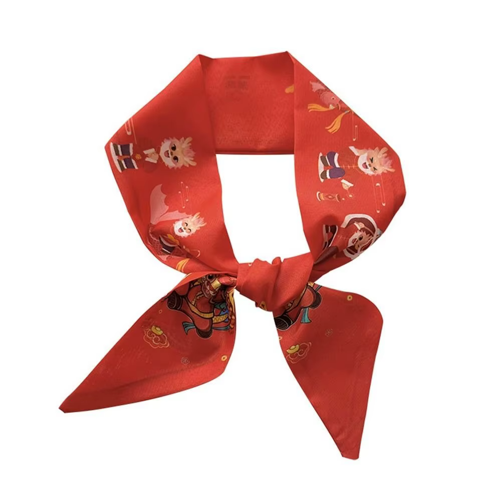 Motif Dragon nouvel an foulard en soie rouge foulards