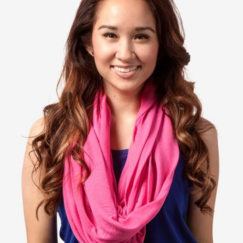 Nouveau foulard infini uni en mélange de coton doux