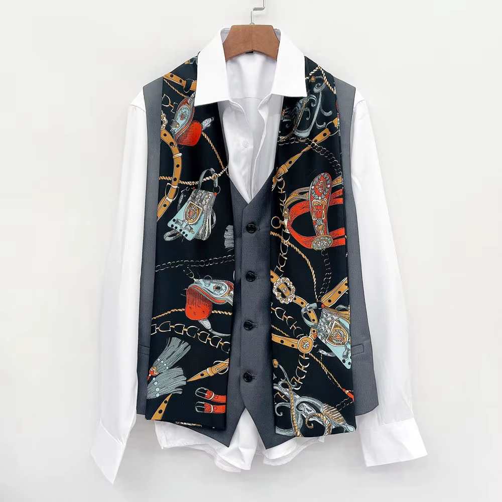 Homme écharpe costume chemise Double face cou