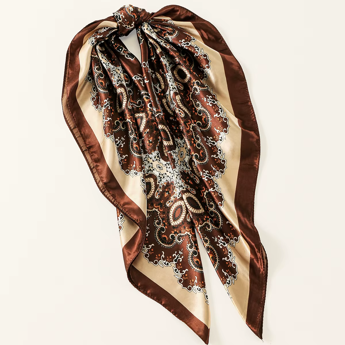 90*90 cm Satin soie carré écharpe femme mode foulard cou tête/cheveux foulards Bandana mouchoir Paisley imprimé