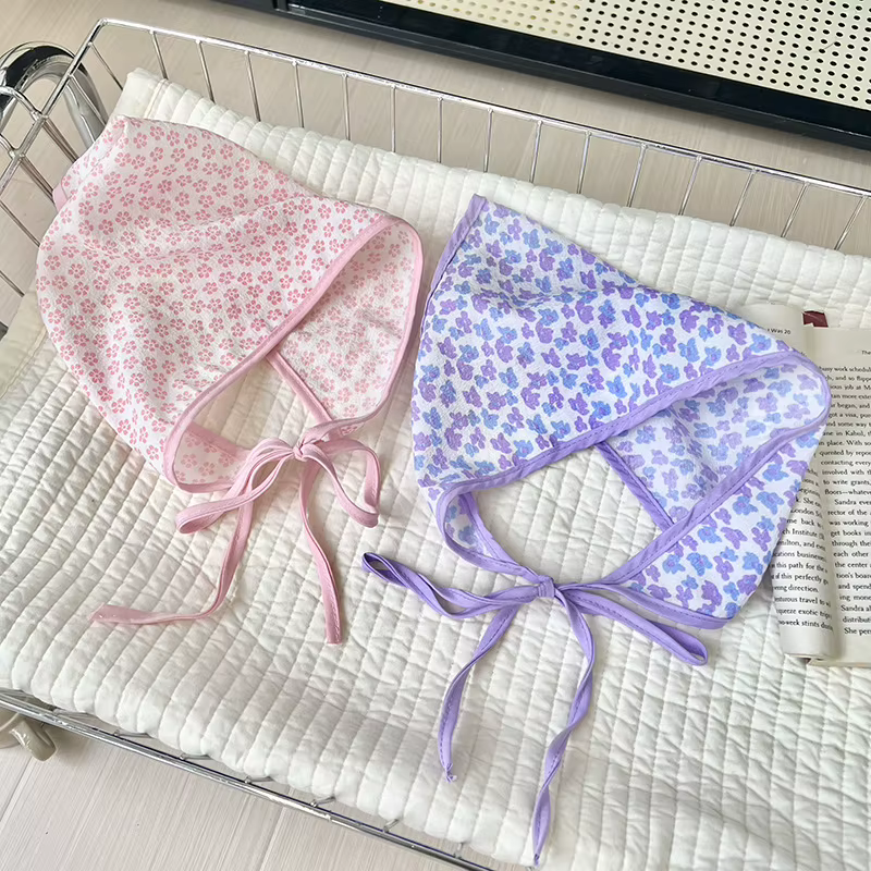 Écharpe femme nouveau rose fraise mignon fille tricoté foulard bandeau triangulaire polyvalent mince