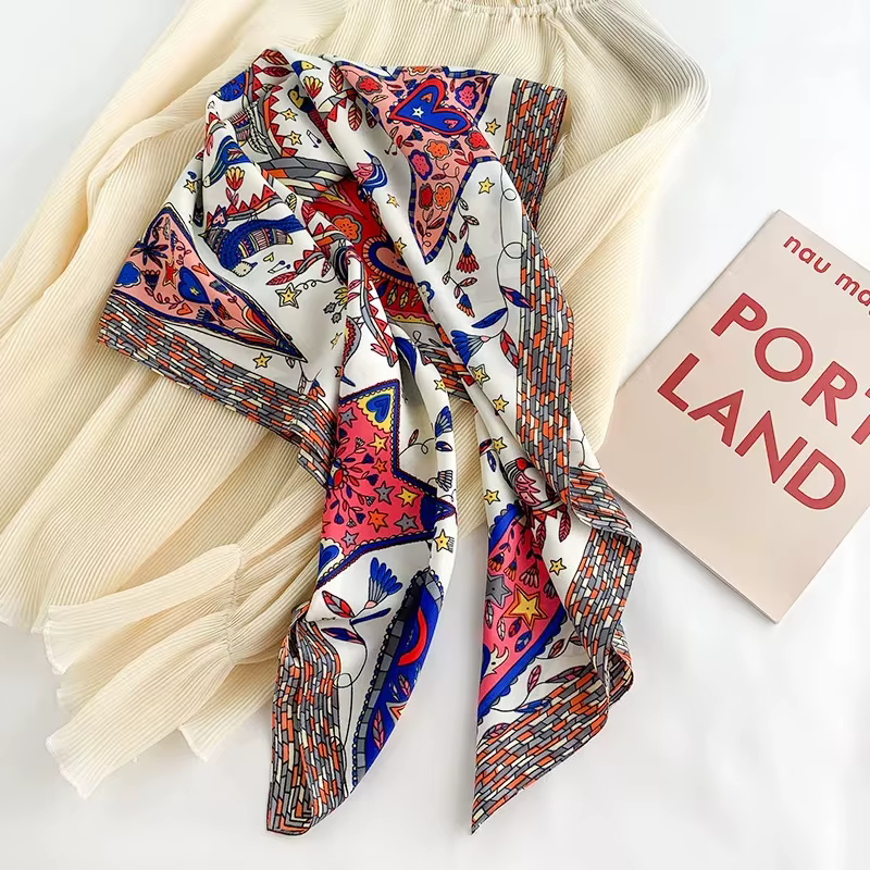 Luxe amour arbre imprimé concepteur 90 carré écharpe sergé soie femmes tête châles enveloppes cou foulards Hijab Bandana Pashmina bandeau
