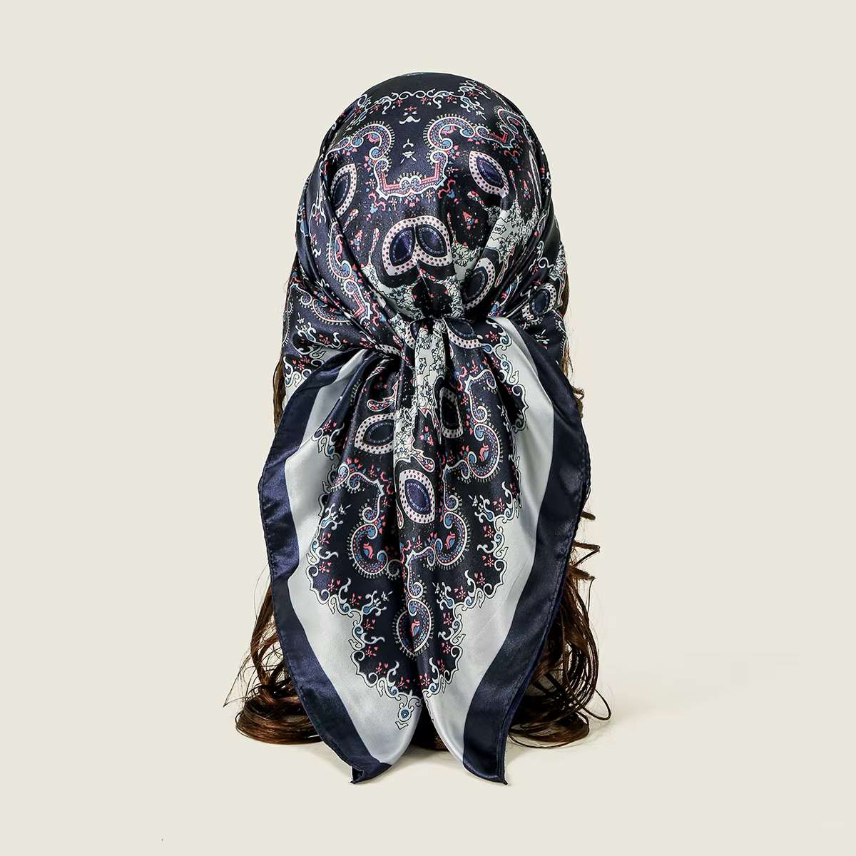 90*90 cm Satin soie carré écharpe femme mode foulard cou tête/cheveux foulards Bandana mouchoir Paisley imprimé