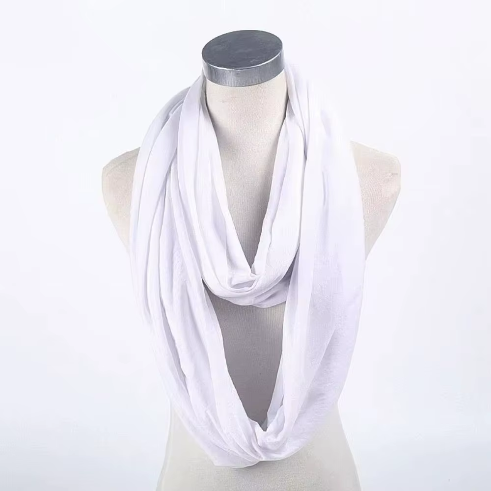 Nouveau foulard infini uni en mélange de coton léger