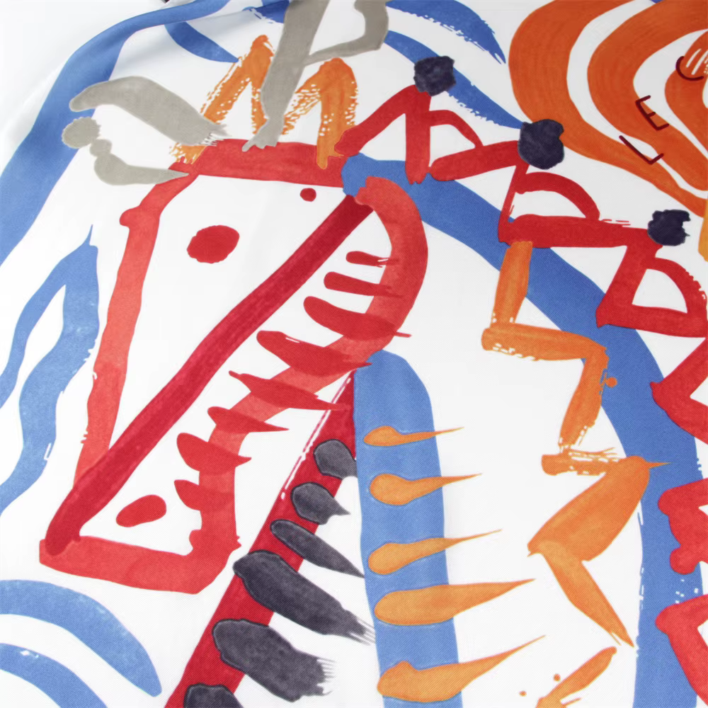 Foulard en soie femmes Graffi cheval imprimé foulards carrés tête Echarpes