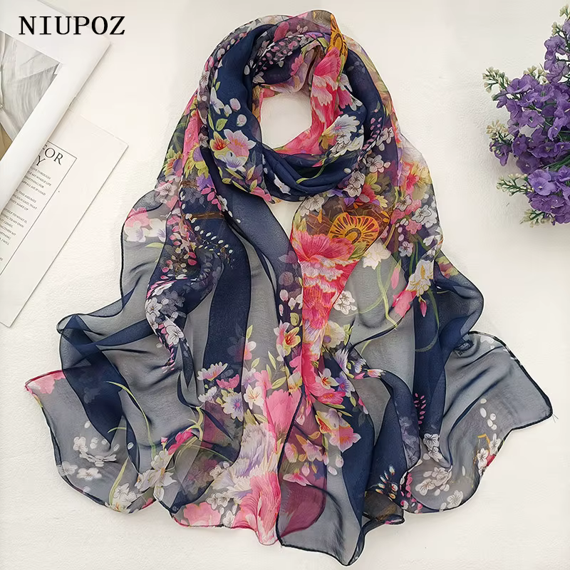 Foulard élégant en mousseline de soie Georgette pour femmes