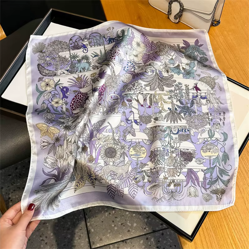 Foulard carré en soie 100% pour femmes