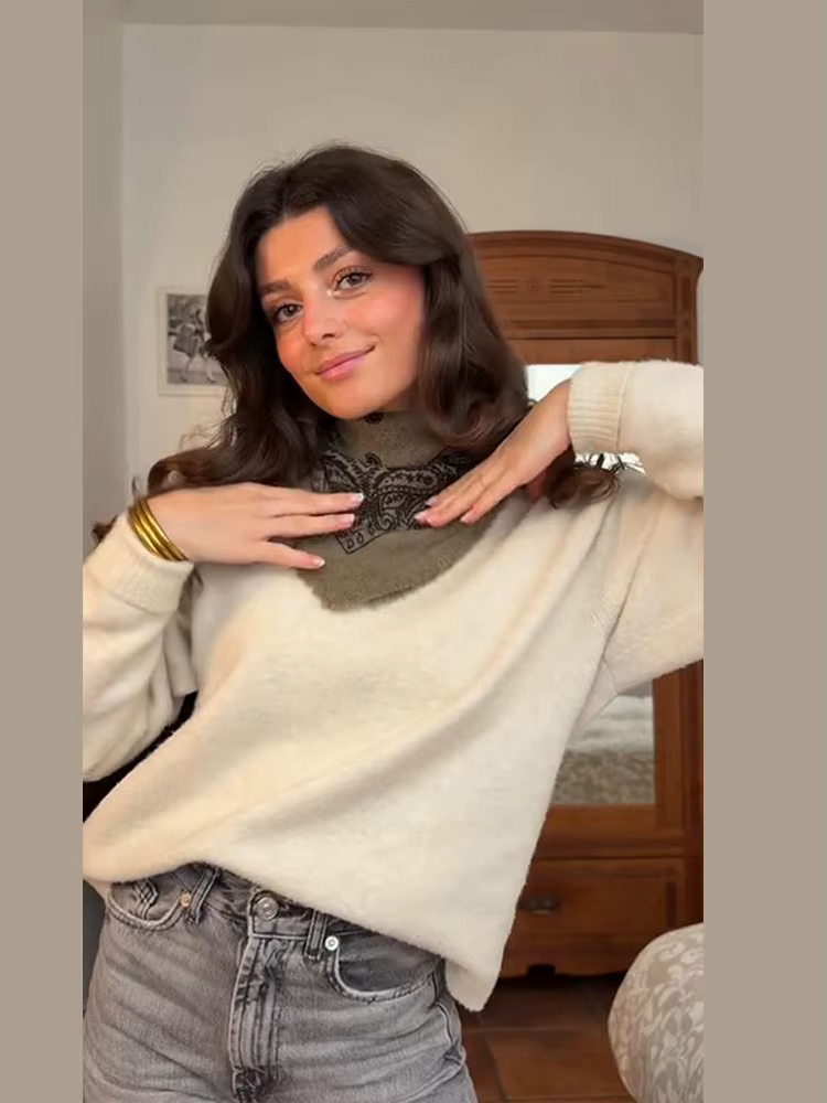 Foulard carré imprimé décontracté pour femme