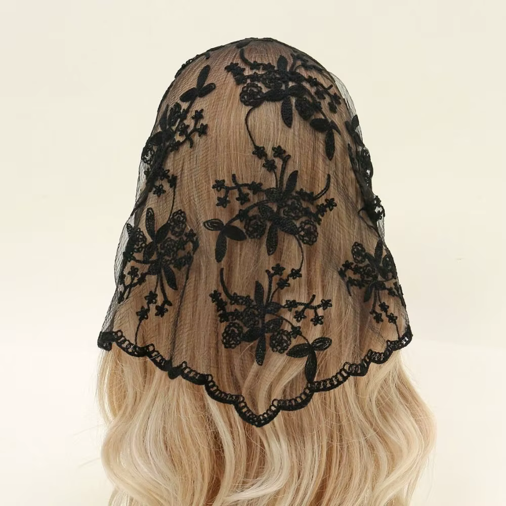 Nouveau Foulard en dentelle ajouré broderie mince