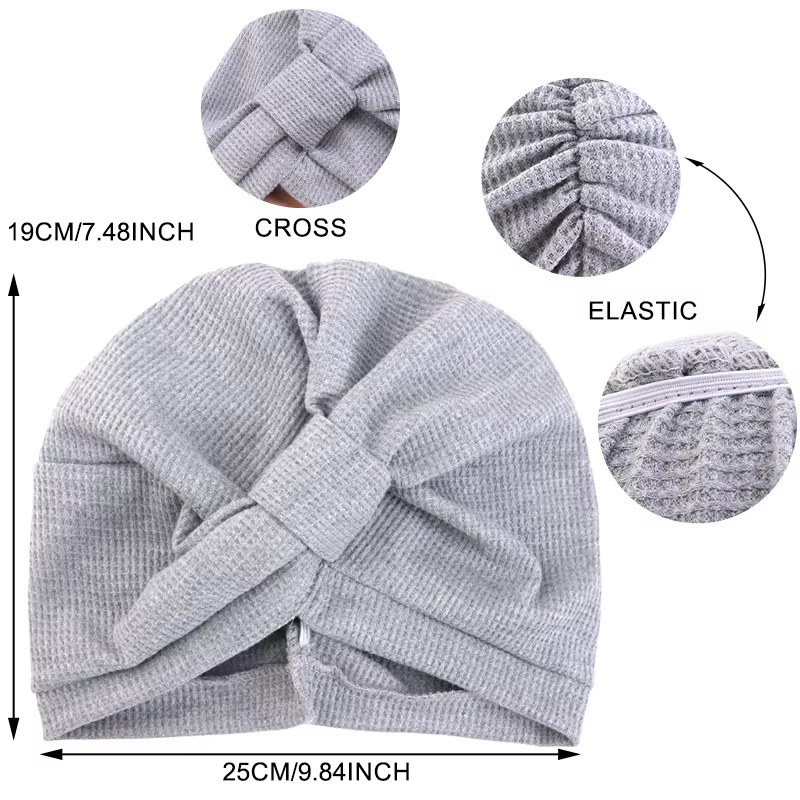 Foulard femme chapeau respirant coton épais gaufre carré