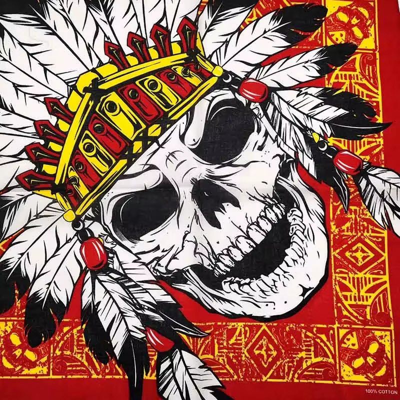 Foulard carré tête de mort pour hommes et femmes