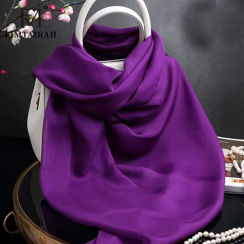 Écharpe en Mousseline de Soie pour Femme, group Châle, Couleur Unie, 100%